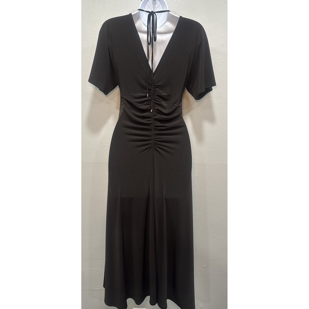 White House Black Market Dress Women's Small Black Maxi Stretch Short  Sleeves - Picture 2 of 9
